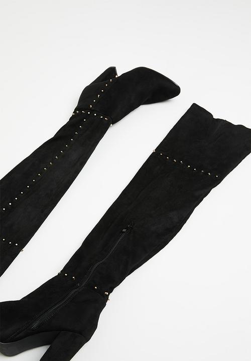 STYLE REPUBLIC - Studded thigh high boot - black