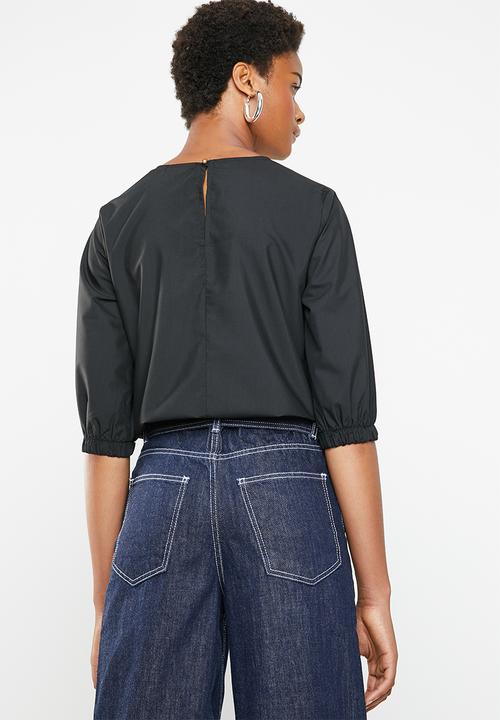 Superbalist - Poplin shell blouse - black 