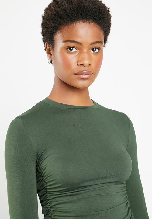 Superbalist - Ruched detail top - khaki green