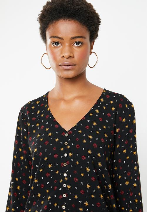 Superbalist - Boho button front blouse - black 
