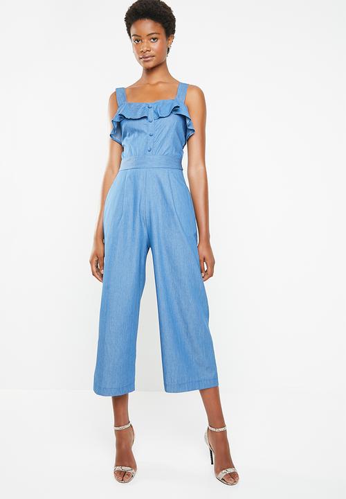 blue culotte jumpsuit