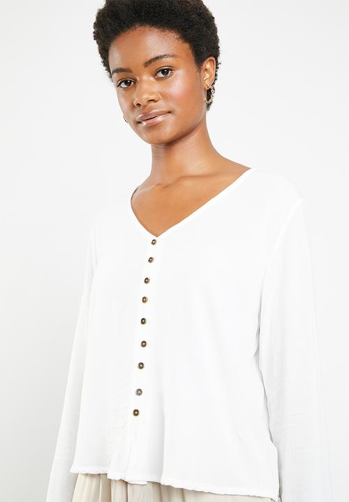 Superbalist - Boho button front blouse - white
