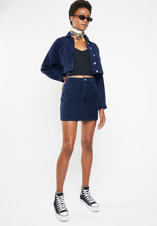 Missguided - A line cord skirt - navy