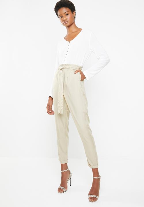 Superbalist - Paperbag straight leg - neutral