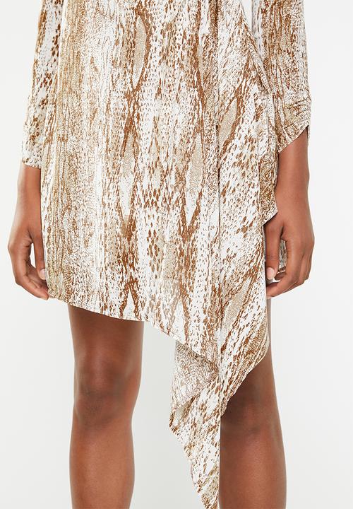 Superbalist - Ring detail dress - brown & white