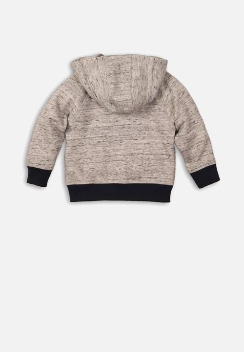 MINOTI - Marl zip thru top - grey