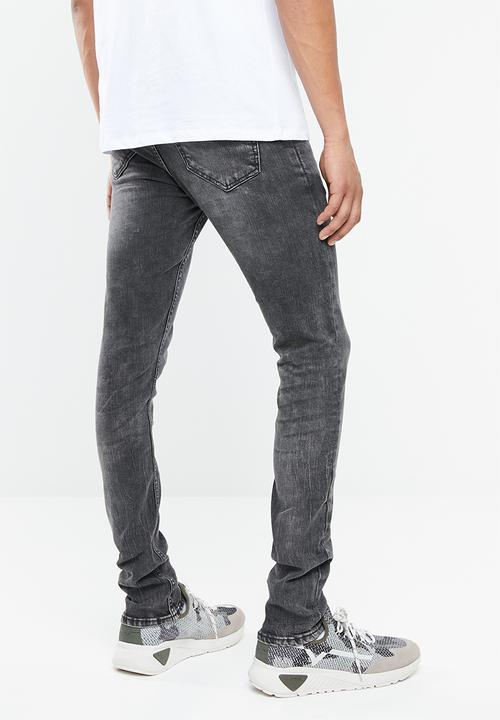 New Look - Dirty wash skinny jean - black