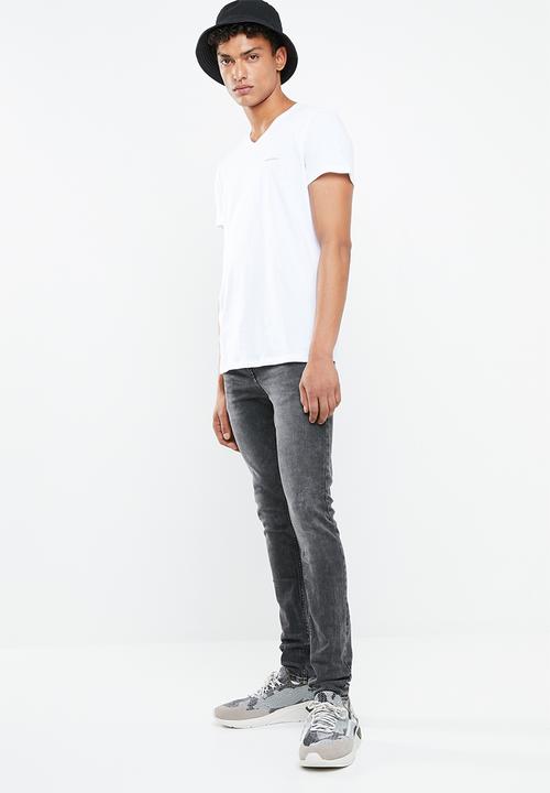 New Look - Dirty wash skinny jean - black