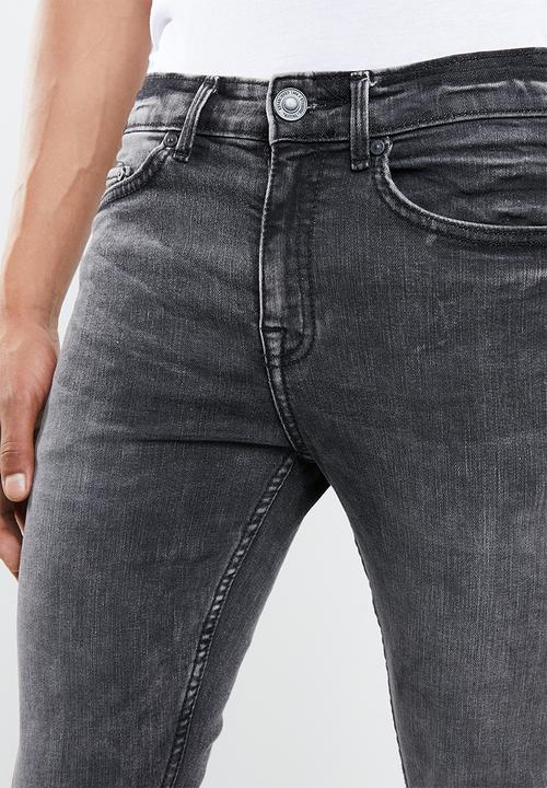 New Look - Dirty wash skinny jean - black
