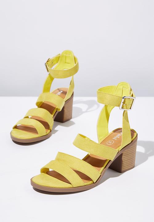 Cotton On - Faux leather stack heel - yellow