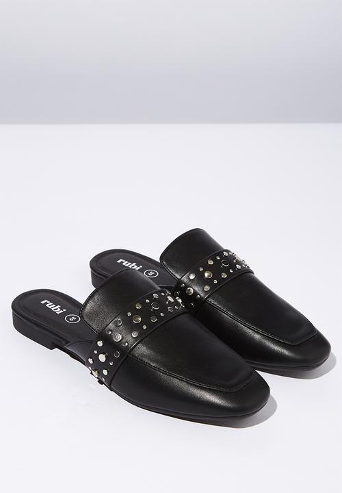 Cotton On - Ava stud flat mule - black/silver