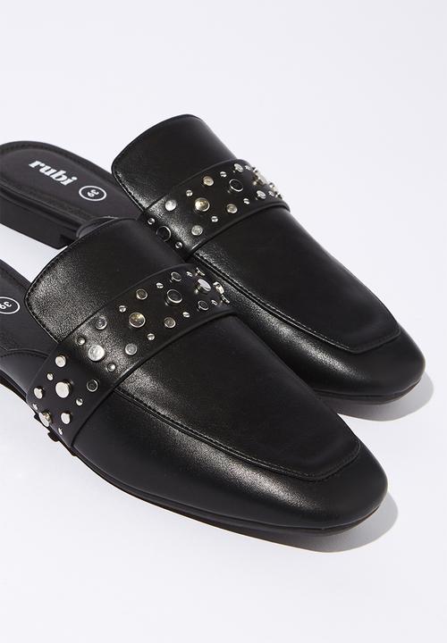 Cotton On - Ava stud flat mule - black/silver