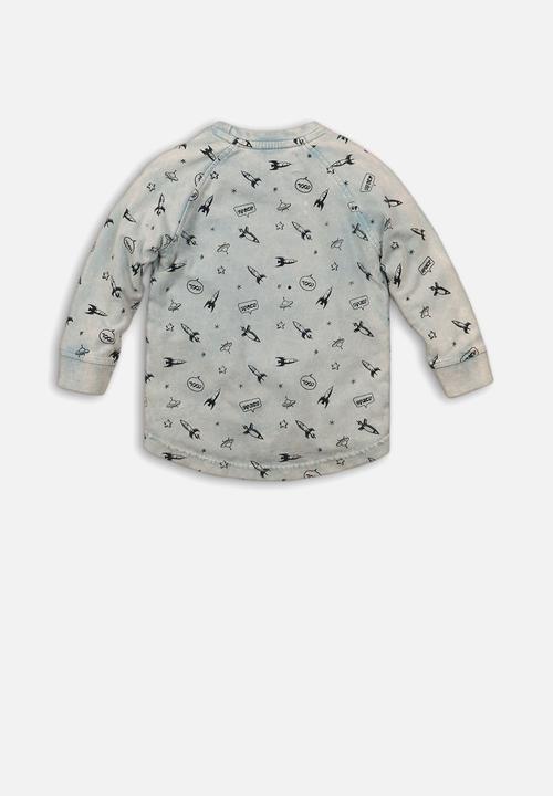 MINOTI - AOP long sleeve top - blue