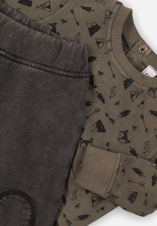 MINOTI - Sweatshirt & jog pant set - green 