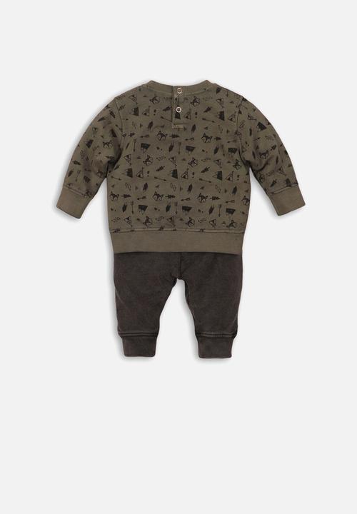 MINOTI - Sweatshirt & jog pant set - green 
