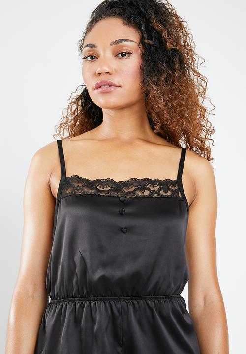 Superbalist - Square neck teddy - black