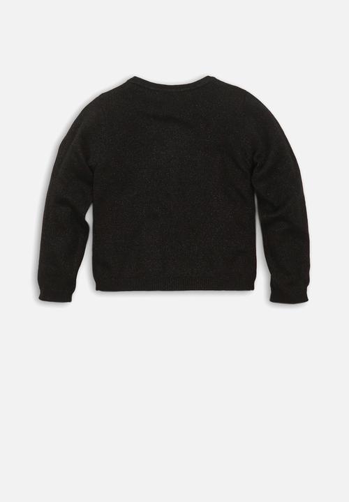 MINOTI - Lurex basic cardigan - black