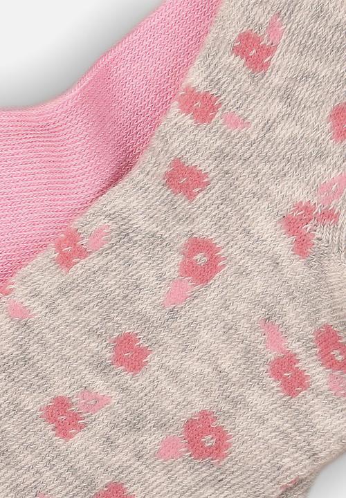 MINOTI - 2 pack bamboo tights - pink & grey