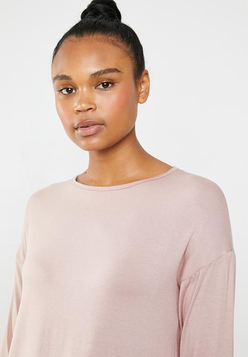 Superbalist - Drop shoulder long sleeve top - dusty pink