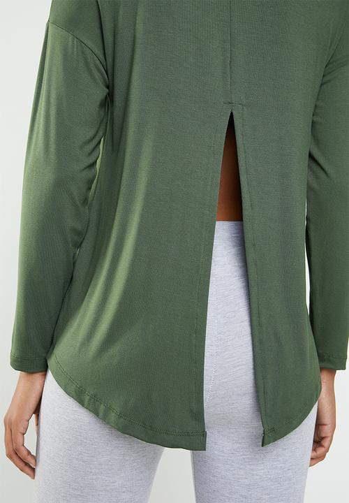 Superbalist - Drop shoulder long sleeve top - green 