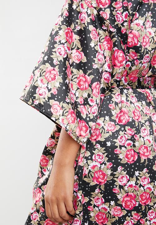 edit - Vintage kimono gown - black