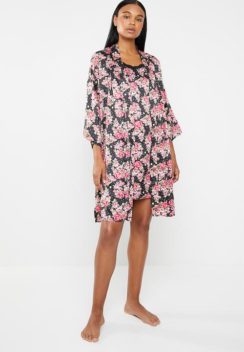 edit - Vintage kimono gown - black