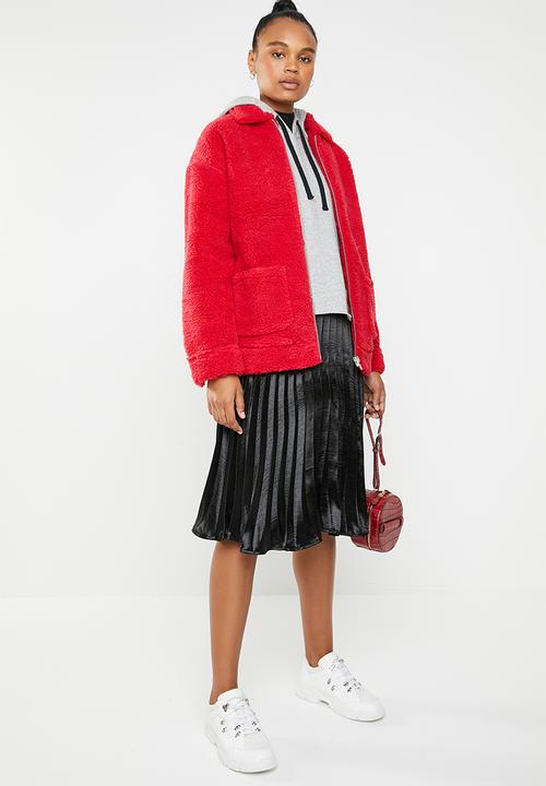 Missguided - Satin pleated skirt - black