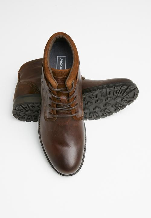 Jack & Jones - Harry mixed leather boot - brown