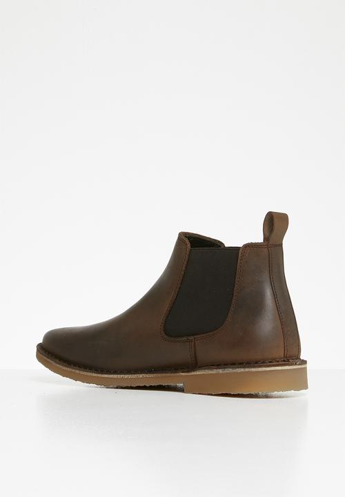 Jack & Jones - Leo leather chelsea - brown