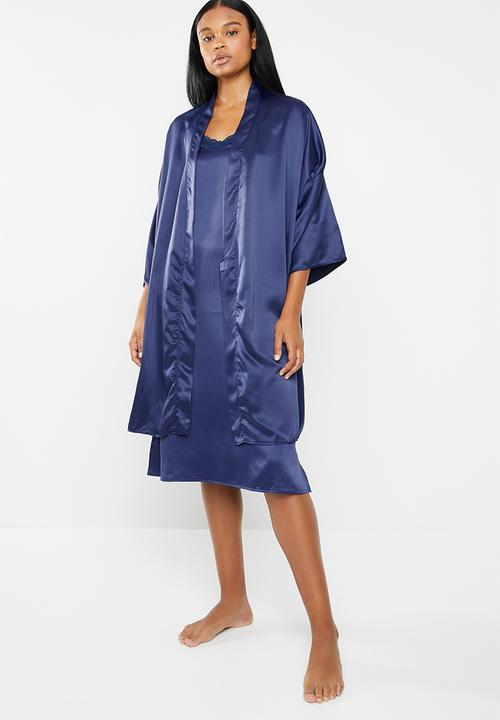 edit - Vintage kimono gown - navy