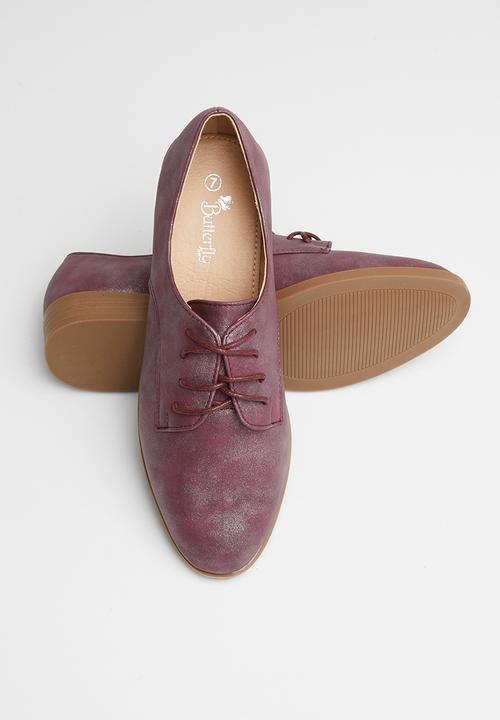Butterfly Feet - Adalynn brogue - burgundy