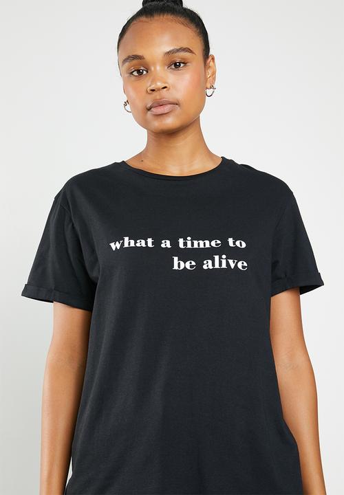 Superbalist - Graphic printed tee - black