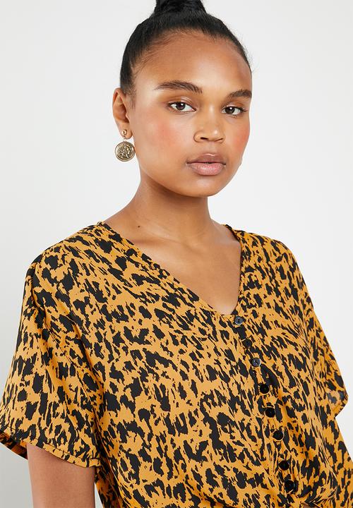 Superbalist - Tie front blouse - yellow & black 