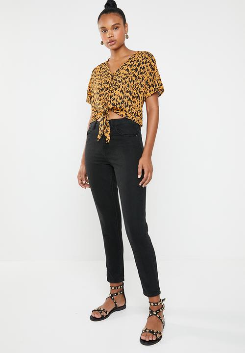 Superbalist - Tie front blouse - yellow & black 