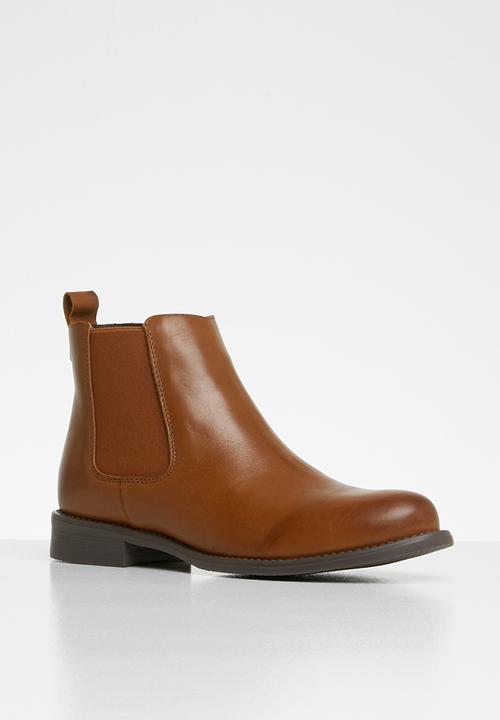 Vero Moda - Sally leather boot - tan