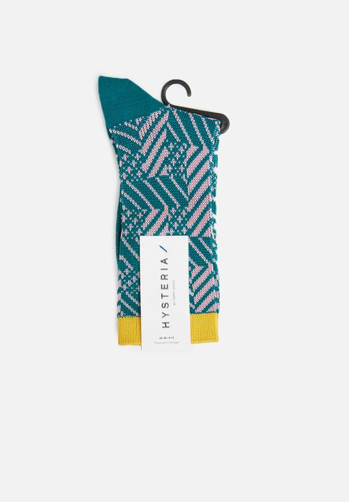 Hysteria - Greta crew socks - blue