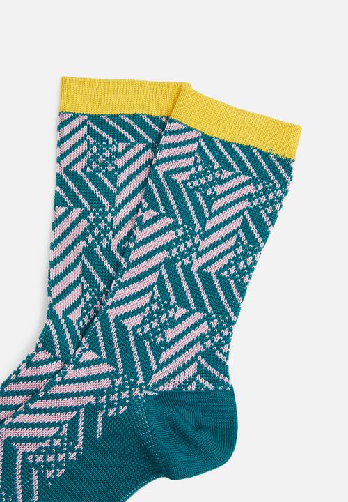 Hysteria - Greta crew socks - blue
