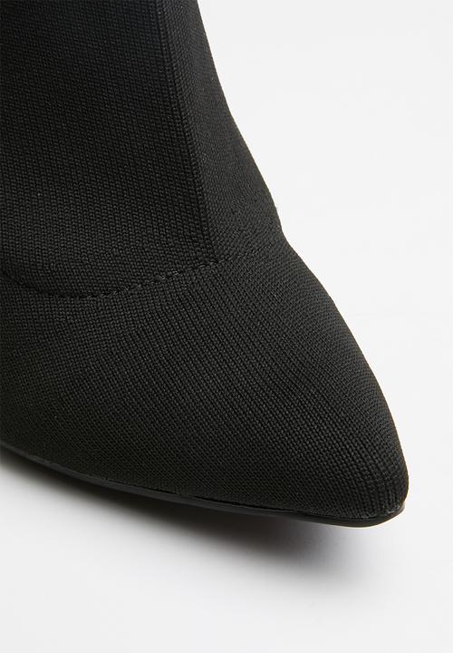 Missguided - Pointed toe knitted sock boot - black 