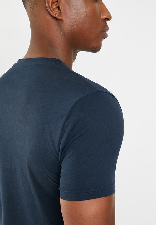 POLO - Crew neck tee - navy & red