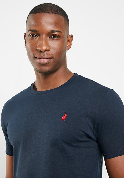 POLO - Crew neck tee - navy & red