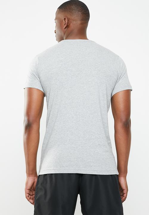 adidas Performance - V- neck short sleeve tee - grey