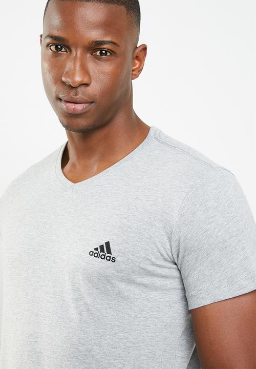 adidas Performance - V- neck short sleeve tee - grey