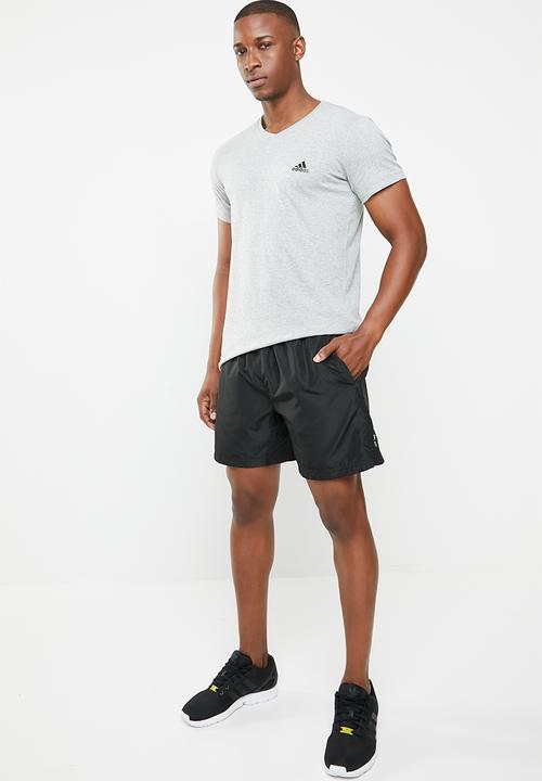 adidas Performance - V- neck short sleeve tee - grey