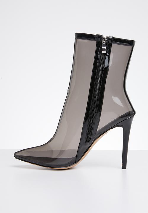 Public Desire - Sheer stiletto boot - black 