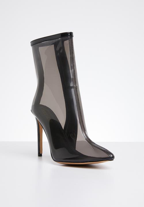 Public Desire - Sheer stiletto boot - black 