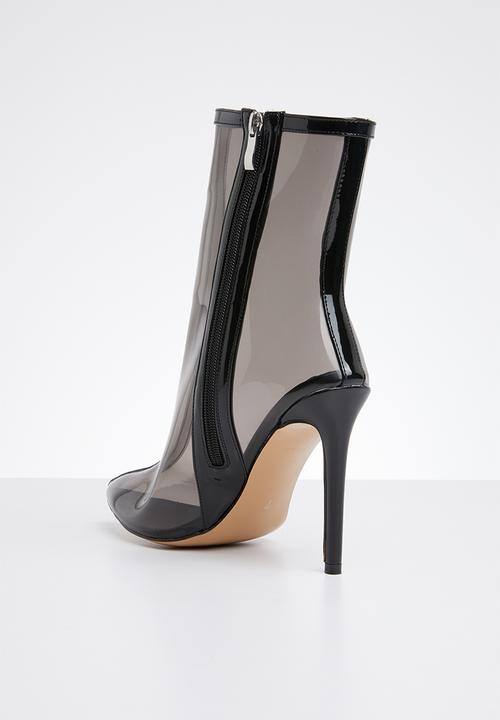 Public Desire - Sheer stiletto boot - black 