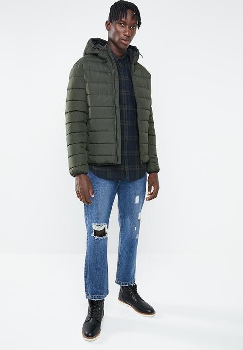 New Look - Hooded puffer jacket -  green 