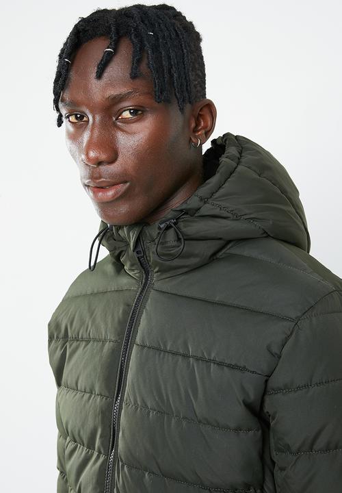 New Look - Hooded puffer jacket -  green 
