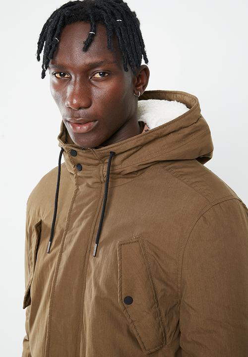 New Look - Mid cotton parka - tan 