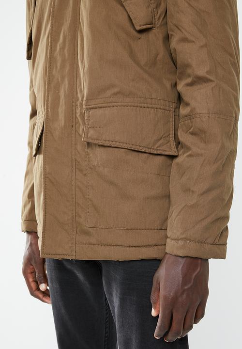New Look - Mid cotton parka - tan 
